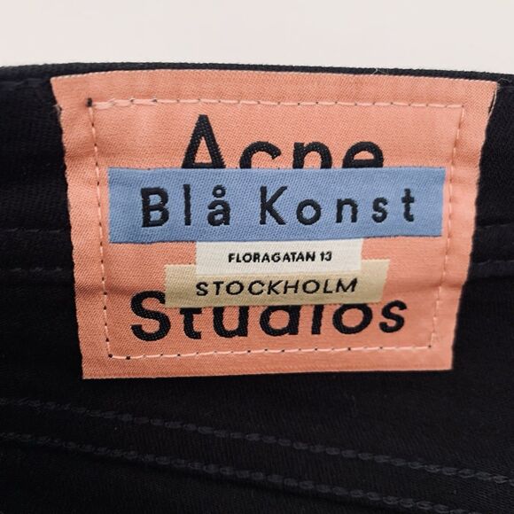 Acne Studios Jeans Bla Konst Women 27 Climb Stay Black Mid Rise Skinny Designer - Picture 11 of 14